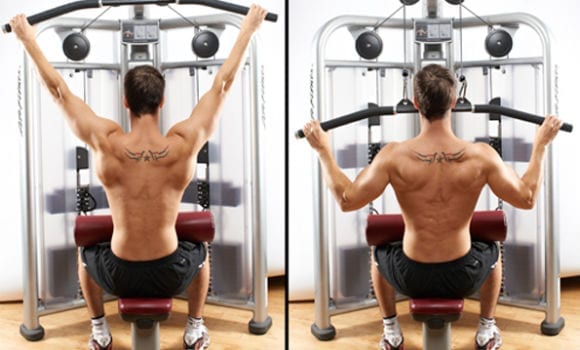 Pull down machine exercises hot sale