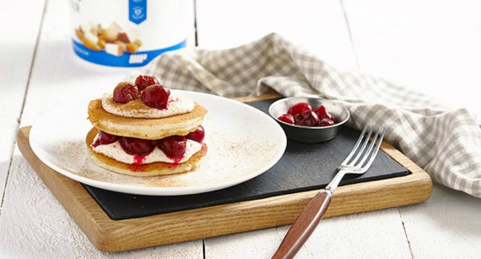 cherry bakewell protein pancakes 1800