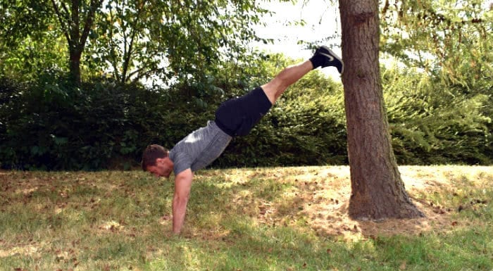 Handstand wall plank
