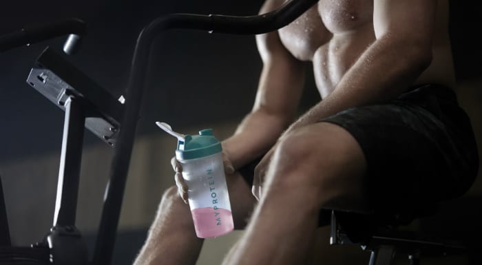 crossfit guy drinking BCAAs