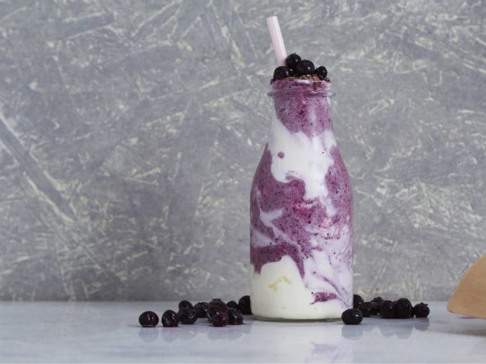 blueberry pea protein swirl