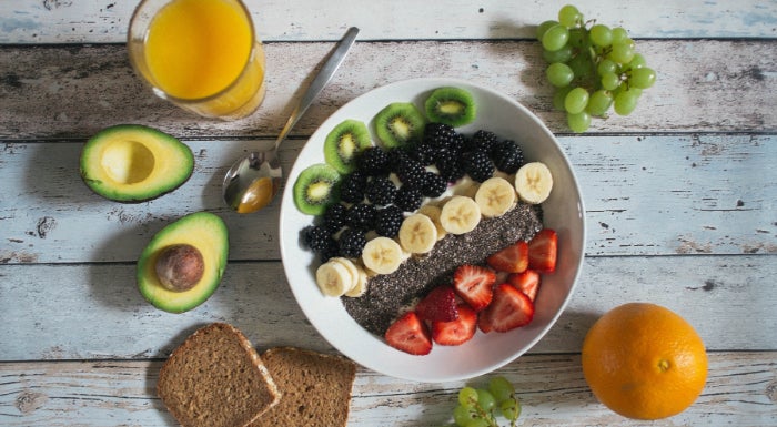 variety of fruit and healthy food