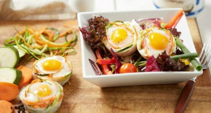 low-carb eggs and salad