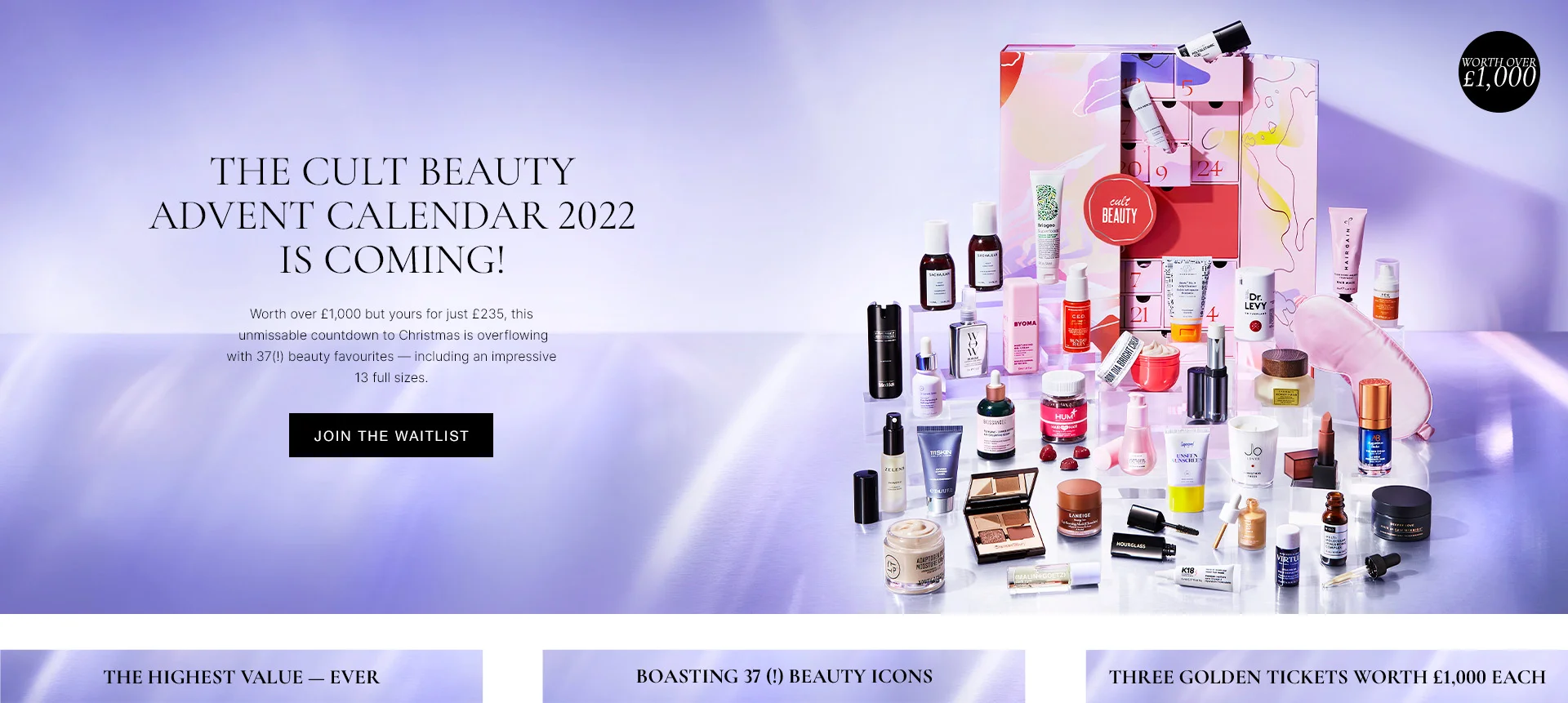 calendario de adviento cult beauty 2022