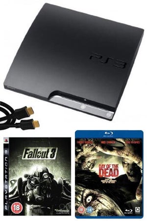 Playstation 3 PS3 Slim 120GB Console: Bundle (including Fallout 3, 2M HDMI Cable & Day of the Dead Blu-Ray)