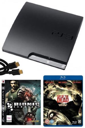 Playstation 3 PS3 Slim 120GB Console: Bundle (including Bionic Commando, 2M HDMI Cable & Day Of The Dead Blu-Ray)