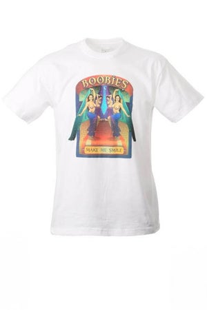 Boobies Make Me Smile T-Shirt - White