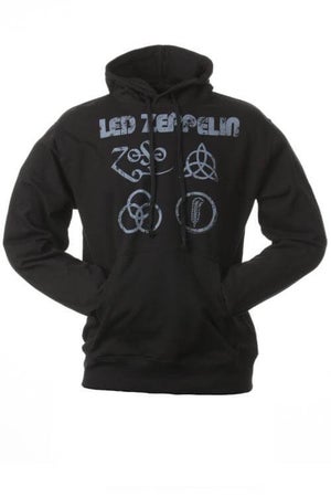LED ZEPPELIN - 4 SYMBOLS - HOODED TOP - BLACK