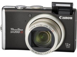 Canon PS-SX200 IS Black Digital Camera plus FREE Accessories pack