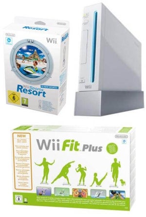 Nintendo Wii Console: Bundle (Including Wii Sports Resort, & Wii Fit Plus with Board)