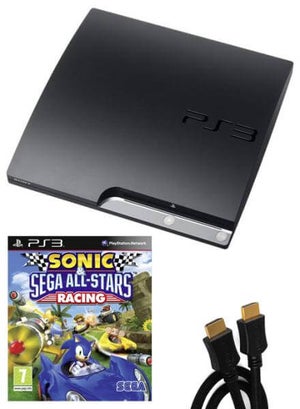Playstation 3 PS3 Slim 120GB Console: Bundle (including Sonic & Sega All-Stars Racing & 2M HDMI Cable)