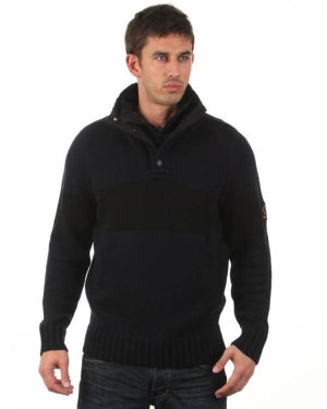 Henri Lloyd Men's Barton Half Button Jumper - Navy  