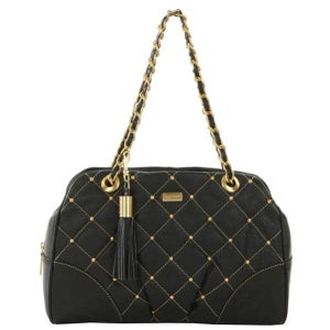 Suzy Smith Jewell Leather quilted stud shoulder bag 