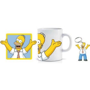 11oz MUG, COASTER & KEYRING SET - HOMER HANDS