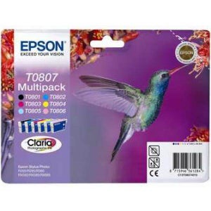 Epson T0807 Blk/C/Y/M/LC/LM Ink Cartridge Multipack