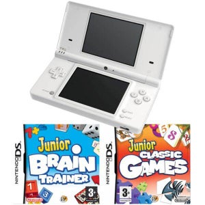 Nintendo DSi Console White: Bundle (Including Junior Brain Trainer & Junior Classic Games)
