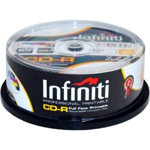 Infiniti CD-R 700MB/80 Min 52x Speed (25 Pack) Printable Full-Face - (RSCD80CB25P)