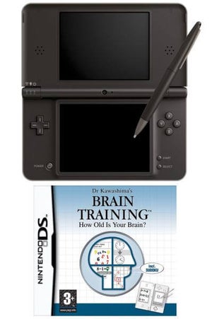 DSi XL Dark Brown and Dr Kawashima's Brain Training Bundle