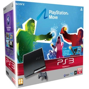 PS3 Sony Playstation 3 Slim Console (320 GB) with Playstation Move Starter Pack