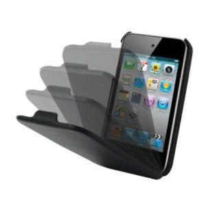 Exspect Hard Leather Flip Case for New iPod Touch 4th Gen - Black