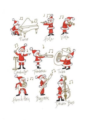 Classic FM Christmas Cards - Musical Father Christmas