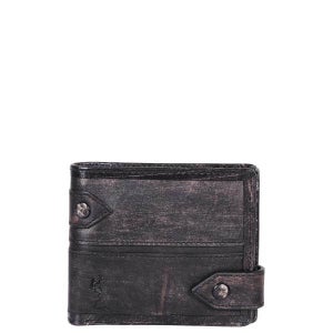 Religion emboss seamed leather wallet