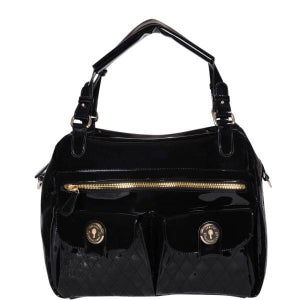 French Connection Betty Slouch Quilted Tote Bag - Black