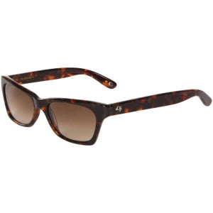 Lulu Guinness Annabelle Logo Arm Retro Sunglasses - Tortoise Frame/ Brown Lens