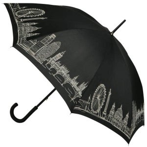 Fulton London Scene Kensington Umbrella - Black -White