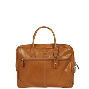 Bric's Life Pelle Two Handled Briefcase/Laptop Bag - Tan