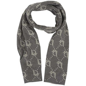 Christian Dior Women's Wool Scarf  - Grey