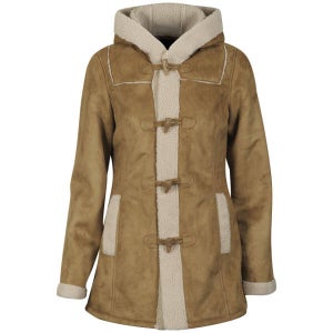 Vero Moda Women's Classico Shearling Duffle Coat - Caramel Camel