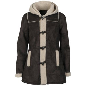 Vero Moda Women's Classico Shearling Duffle Coat - Mocca