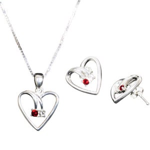Swarovski Crystal Heart Pendant/Earrings