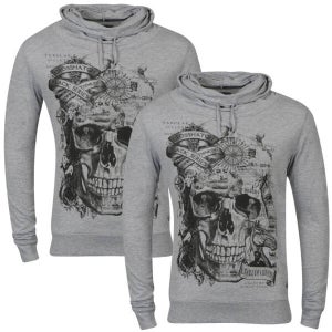 Crosshatch Men's 2 Pack Batyan Tops - Grey Marl