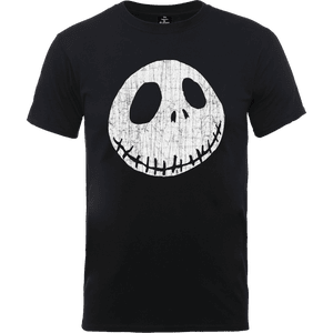 Camiseta Pesadilla antes de Navidad "Jack Skeleton Arrugado" - Hombre - Negro
