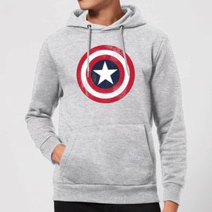 Sweat à Capuche Femme Marvel Avengers Assemble - Captain America Bouclier Abimé - Gris