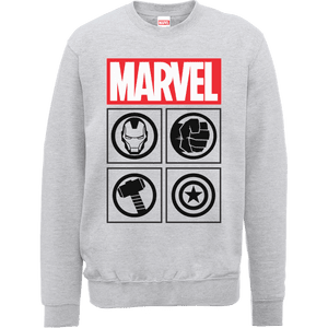 Marvel Avengers Assemble Icons Pullover Sweatshirt - Grey