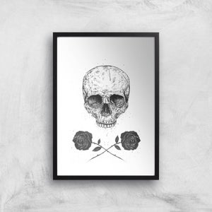 Balazs Solti Skull and Roses Art Print