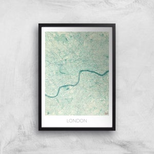 City Art Coloured London Map Art Print