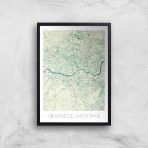 City Art Coloured Newcastle Map Art Print