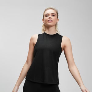 Camiseta sin mangas con sisas caídas Essentials Training para mujer de MP - Negro