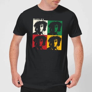 Bob Marley Faces Herren T-Shirt - Schwarz