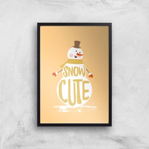 Christmas Snow Cute Snowman Art Print