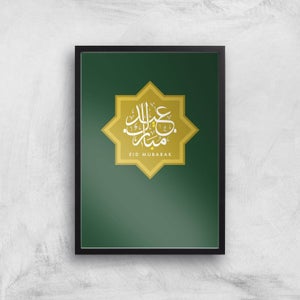Eid Mubarak Gold Star Art Print