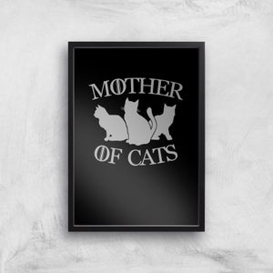 Mother Of Cats Black Tee Art Print