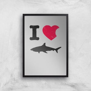 I Love Sharks Art Print
