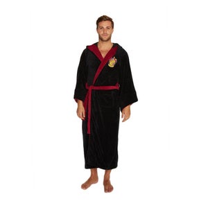 Harry Potter Gryffindor Fleece Bathrobe with Oversized Hood and Sleeves