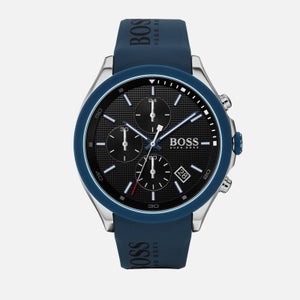 BOSS Hugo Boss Men's Velocity Leather Strap Watch - Rouge Black Blue