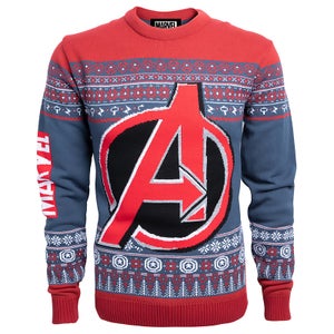 Marvel Avengers Christmas Knitted Jumper - Navy